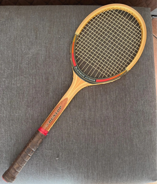 Racchetta da tennis vintage Dunlop McEnroe Junior + custodia Maxply originale